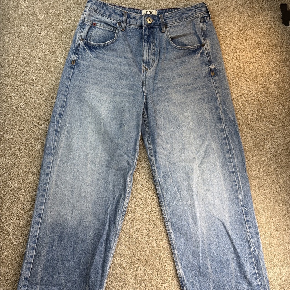BDG Urban Outfitters Relaxed Wide Leg Jeans Mens 31x32 Light Wash Blue Denim